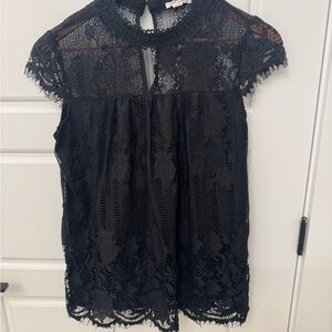 🖤 Ultra Pink Black Lace Blouse (Size S)
